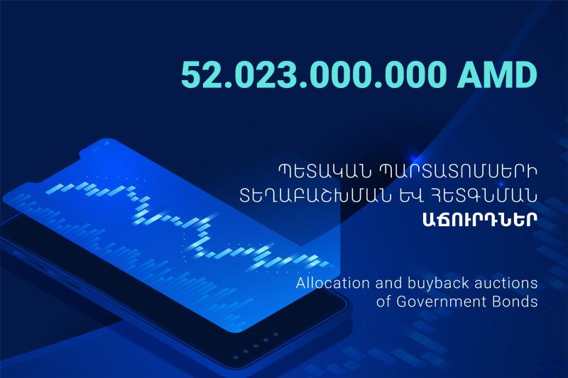 Հունվարի 9-ին տեղի է ունեցել պետական պարտատոմսերի տեղաբաշխման և հետգնման աճուրդներ