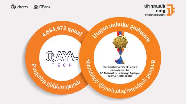 4.664.972 դրամ՝ ՔայլՏեք-ին․ «Մի դրամի ուժի» մարտ ամսվա շահառուն Հերոսների վերականգնողական քաղաքն է